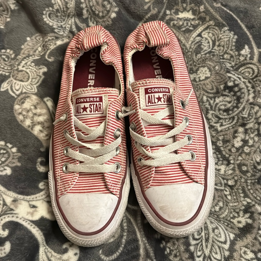 Converse Women’s Size 7 Red/White Stripe